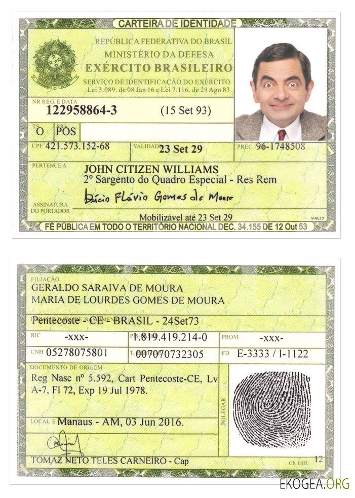 Carte d'identité BRÉSIL (2)